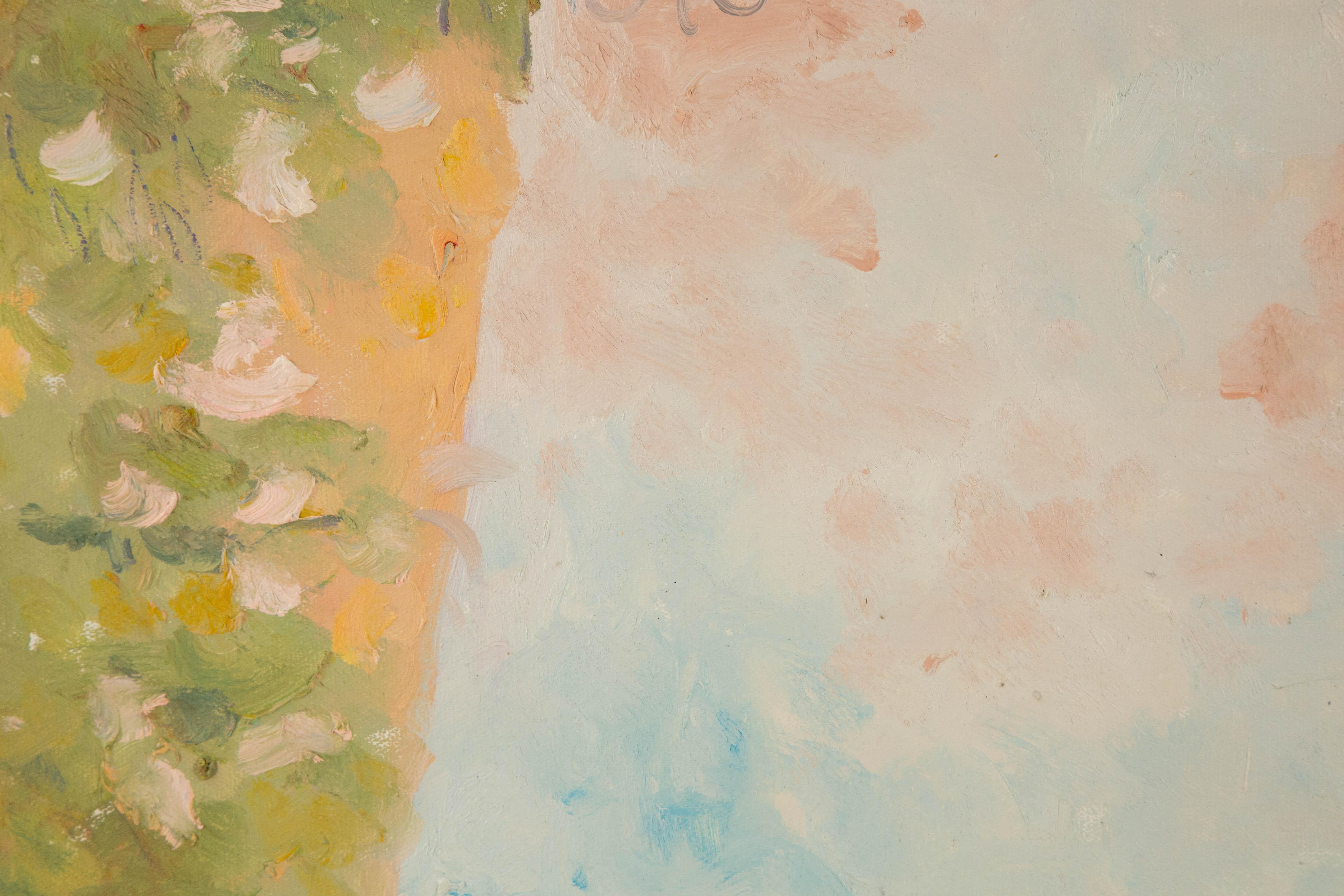 Peinture à l'huile originale de KaDi Pan Landscape « Little Garden » (petit jardin) en vente 2