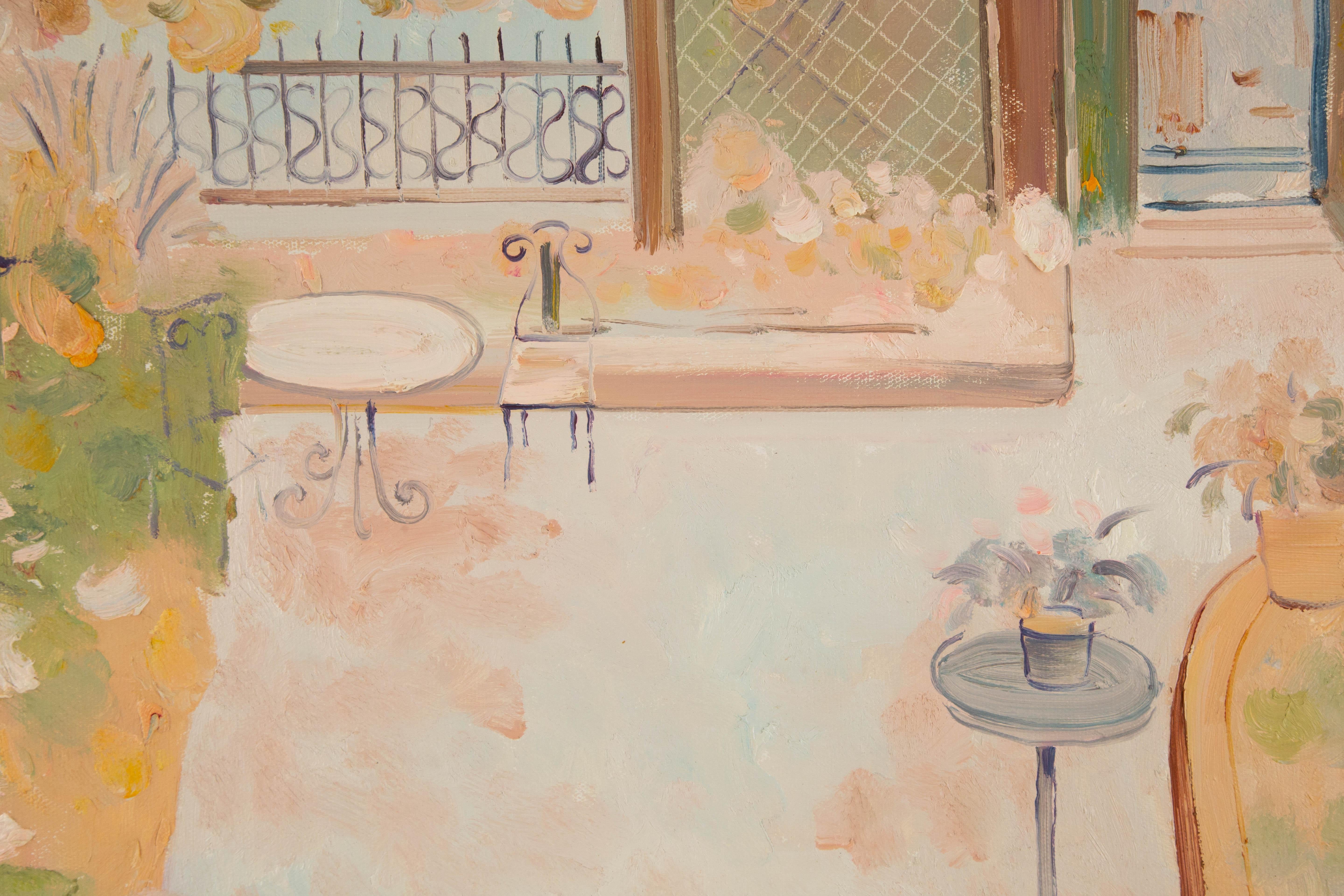Peinture à l'huile originale de KaDi Pan Landscape « Little Garden » (petit jardin) en vente 5
