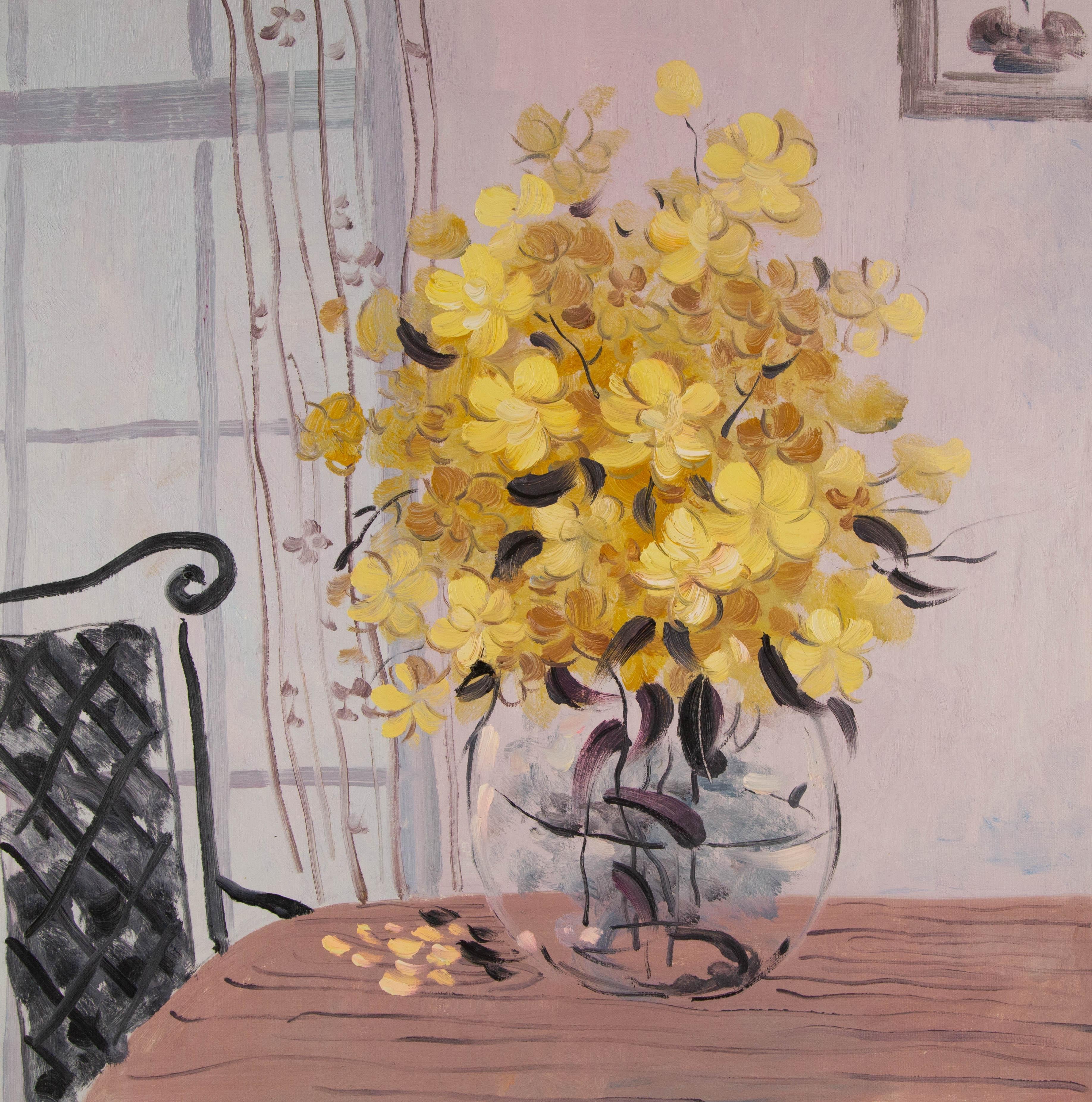  Titolo: Un tocco di giallo
 Medium: Olio su tela
 Dimensioni: 24 x 24 pollici
 Cornice: Possibilità di incorniciatura!
 Condizioni: Il dipinto appare in ottime condizioni.
 Nota: questo quadro non è teso
 Anno: 2000 circa
 Artista: KaDi Pan
 Firma: