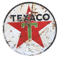 Texaco, Pop Art Mixed Media Painting on Enamel Sign by Kadir Lopez
