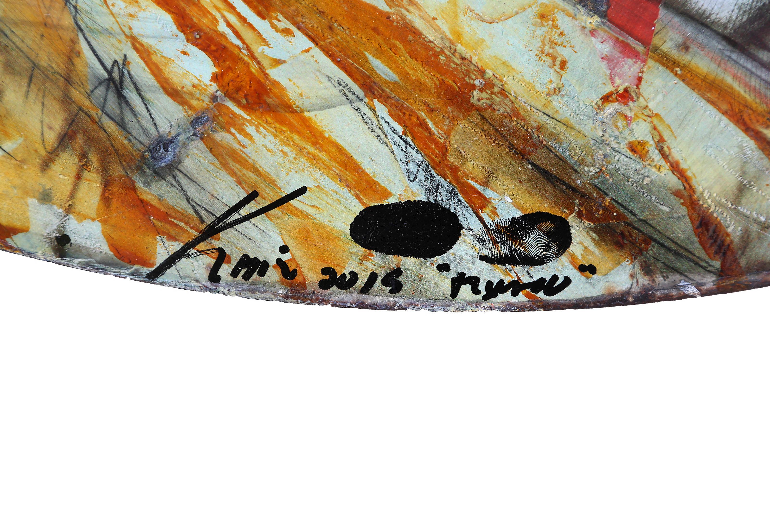 Texaco, pittura Pop Art a tecnica mista su cartello smaltato di Kadir Lopez in vendita 3