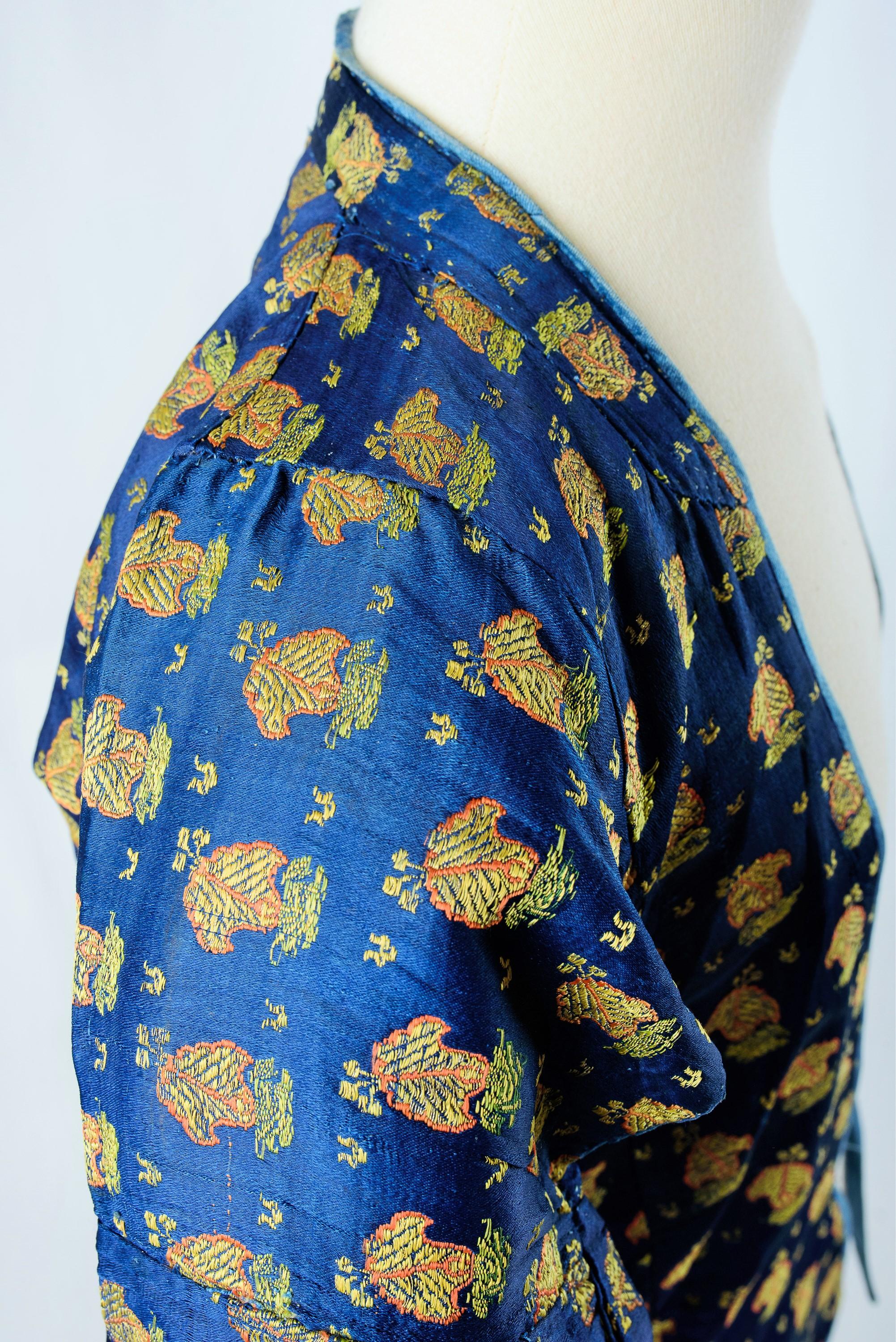 A Persian Jacket in Brocaded Lampas and Printed cotton lining  Kadjar 19th c 13