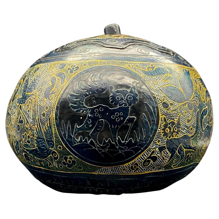 Kadjar Lacquered Paper Mache Box For Sale at 1stDibs