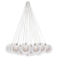 Kadur Drizzle 19 Cluster, Five Inch Blown Glass Livingroom Chandelier by Shakuff