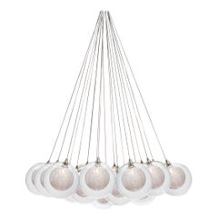 Kadur Drizzle 19 Cluster, 6" DiaBlown Glass Living Room Chandelier by Shakuff