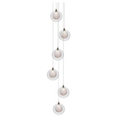 Kadur Drizzle 6, Seven Inch Blown Glass Pendant Foyer Chandelier by Shakuff