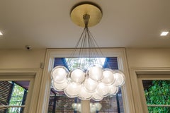 Kadur Frost 19 Bundle Blown Glass Chandelier for Foyer or Entryway by Shakuff