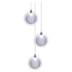 Kadur Frost 3, 8" Blown Glass Pendant Bedside Chandelier by Shakuff