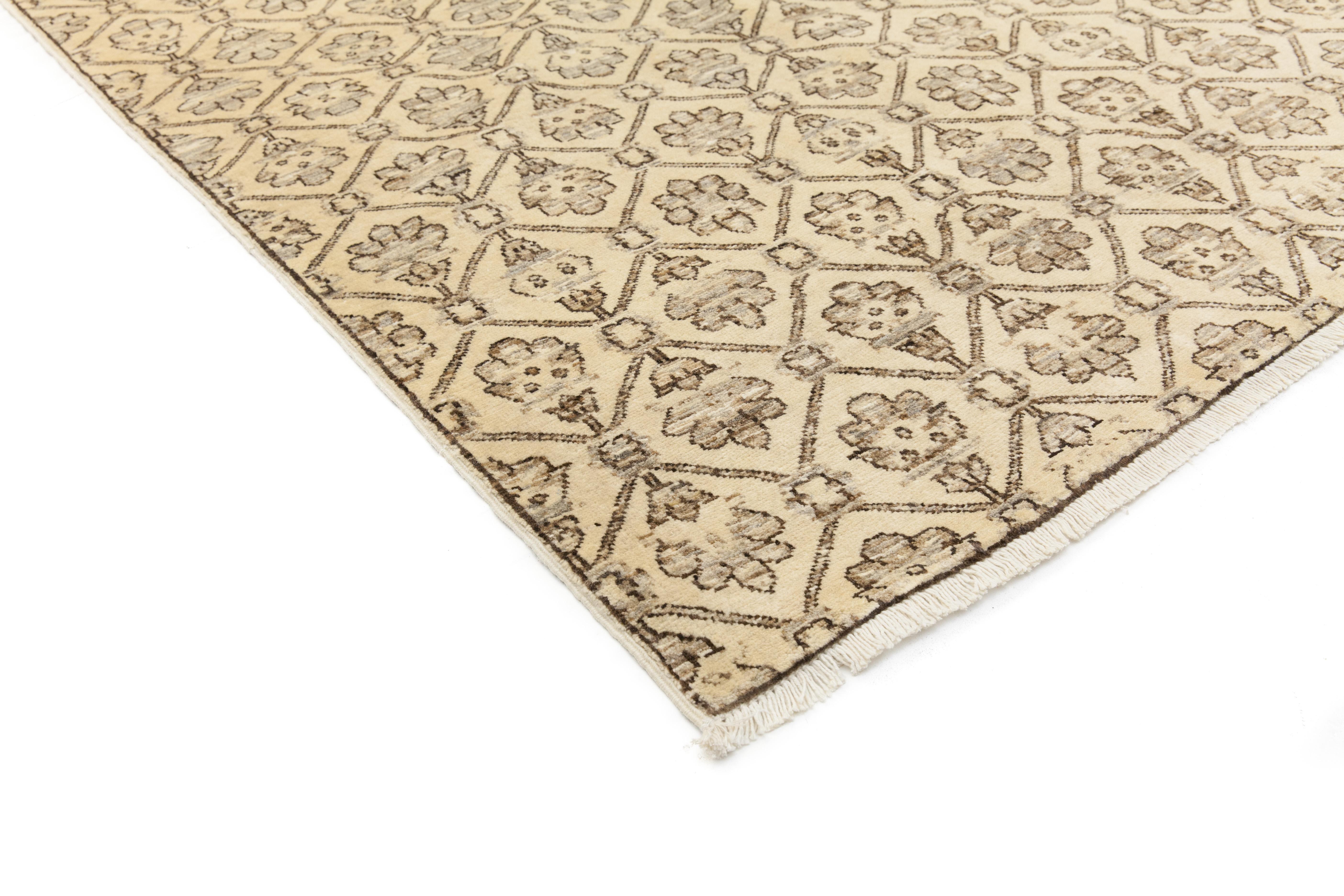 Color: Ivory - Made In: Pakistan. 100% Wool. Persian rug-making at its finest inspired the rich colors, elaborate geometric motifs, and botanical detailing of the Serapi collection. With as many as 100 knots per inch, these handcrafted rugs are as