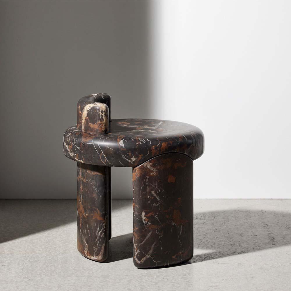 Contemporary Kafa stool in oak For Sale