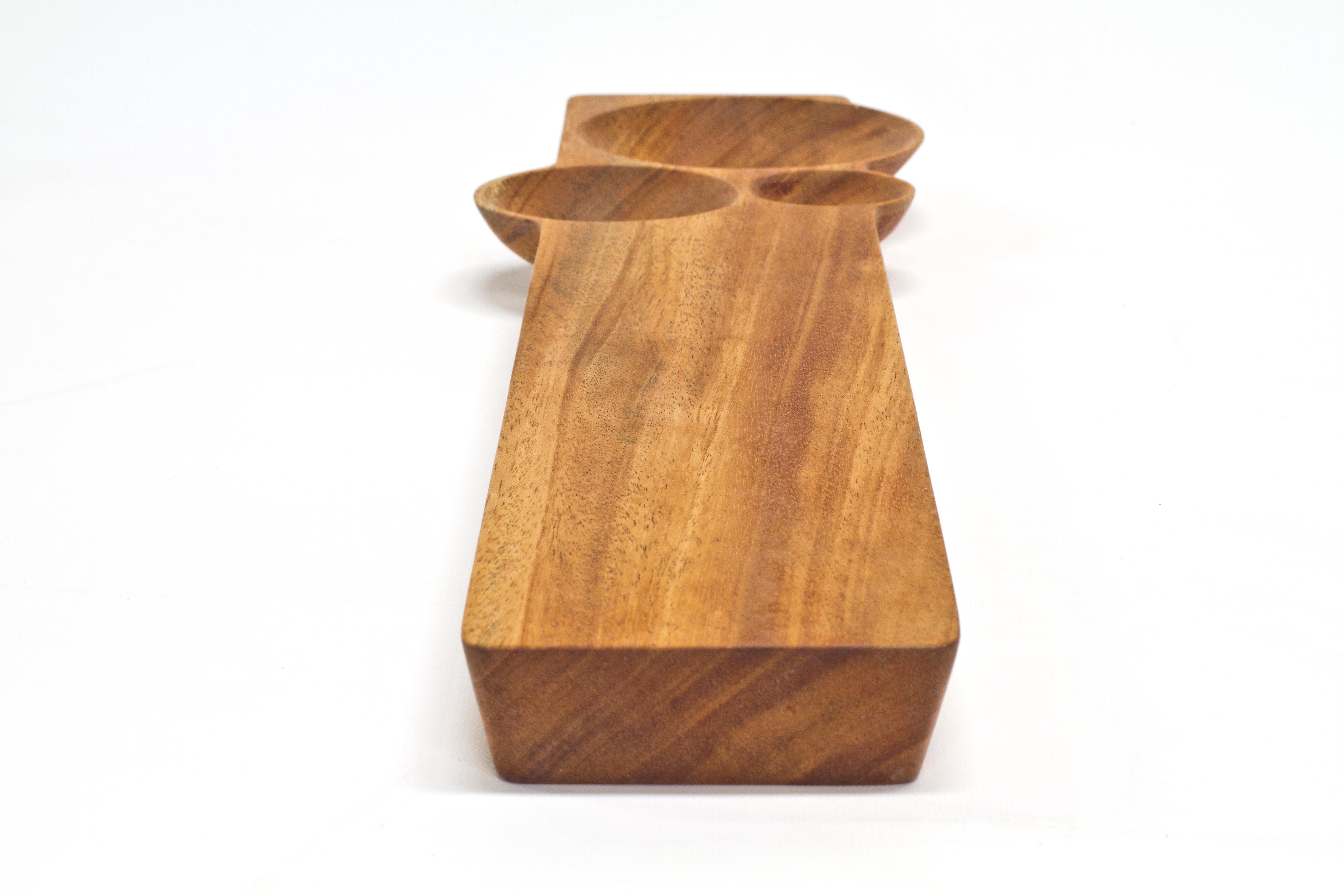 Hand-Crafted Kafi 3 Cheese Board in Oiled Mahogany, Martin Leugers & Tricia Wright for Wooda For Sale