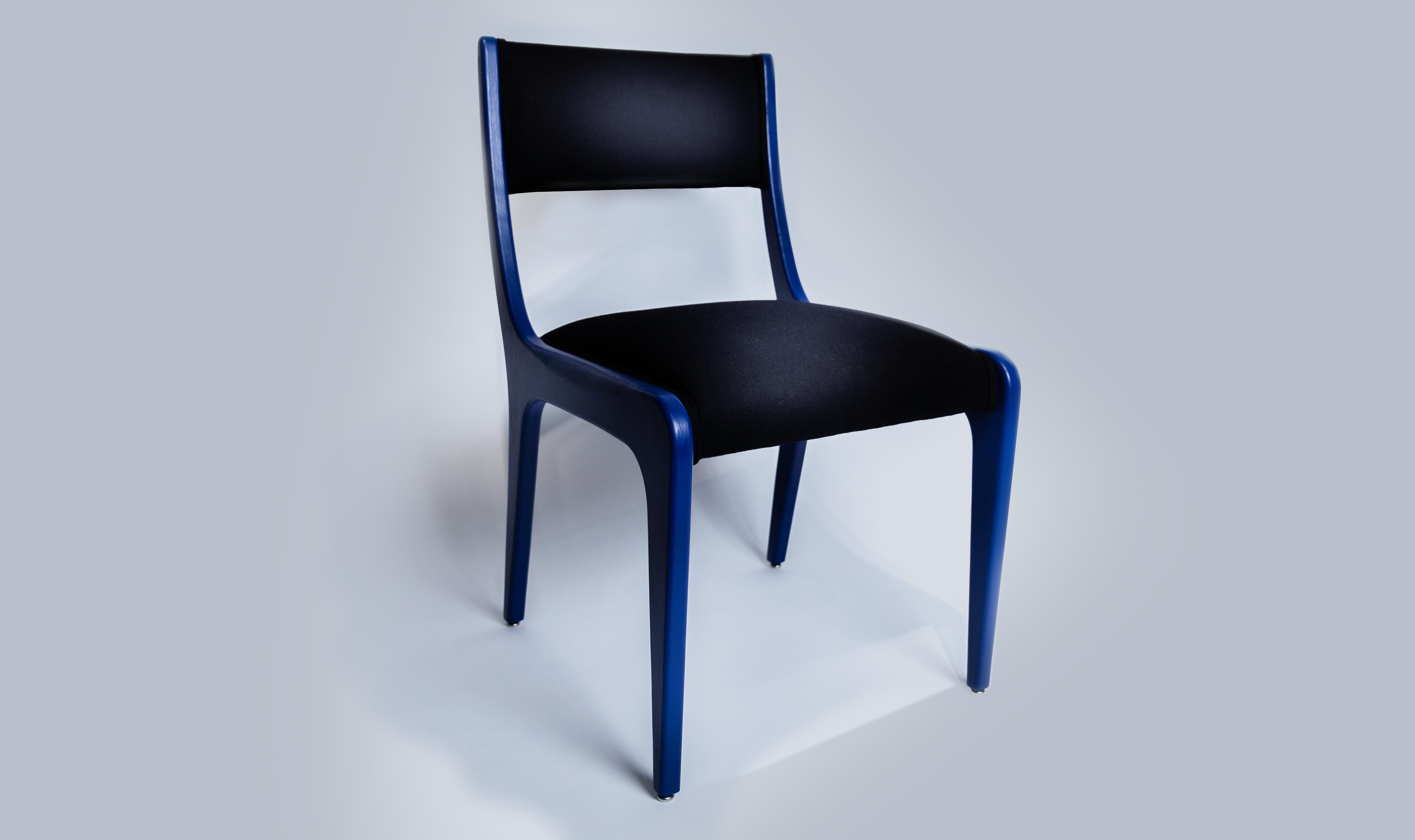 England, circa 2019

A sleek contemporary dining chair with a striking graphic silhouette. Kafka has curves, contours and a timeless complimentary form. Made in England, hand joined in oak and painted or stained to color or finish of your choice