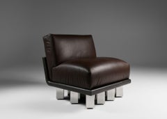Kafka Lounge Chair, Solid Oak, and Leather by Cezar Moldovan x Arbore