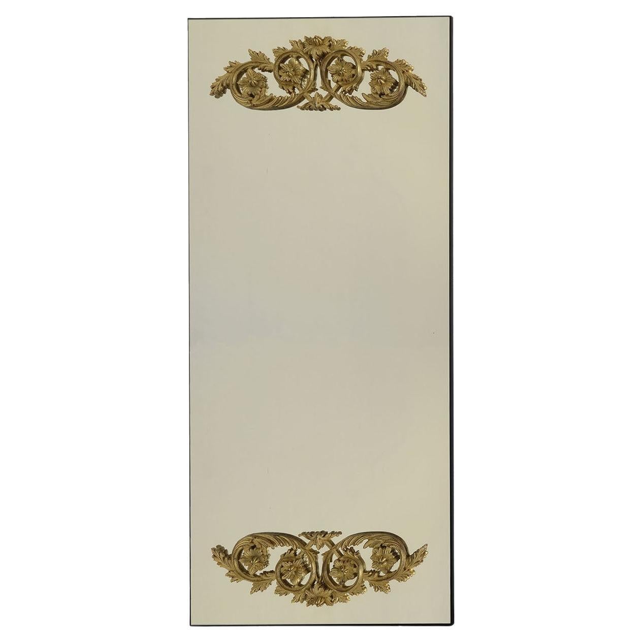 Kafka Rectangular Antiqued Gold-Leaf Limewood Wall Mirror by Spini Firenze