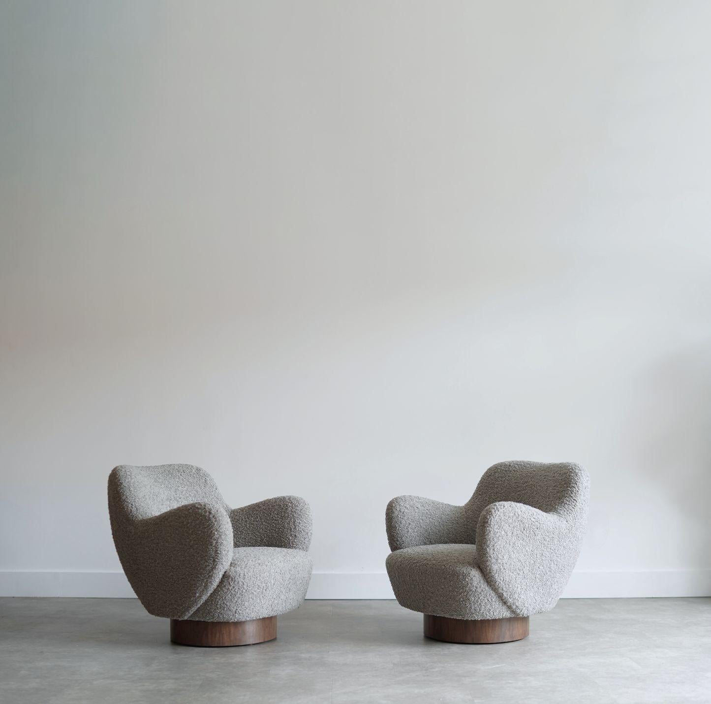 Mid-Century Modern Kagan-Dreyfuss Swivel Chairs, Model 100A, by Vladimir Kagan, C. 1960s For Sale