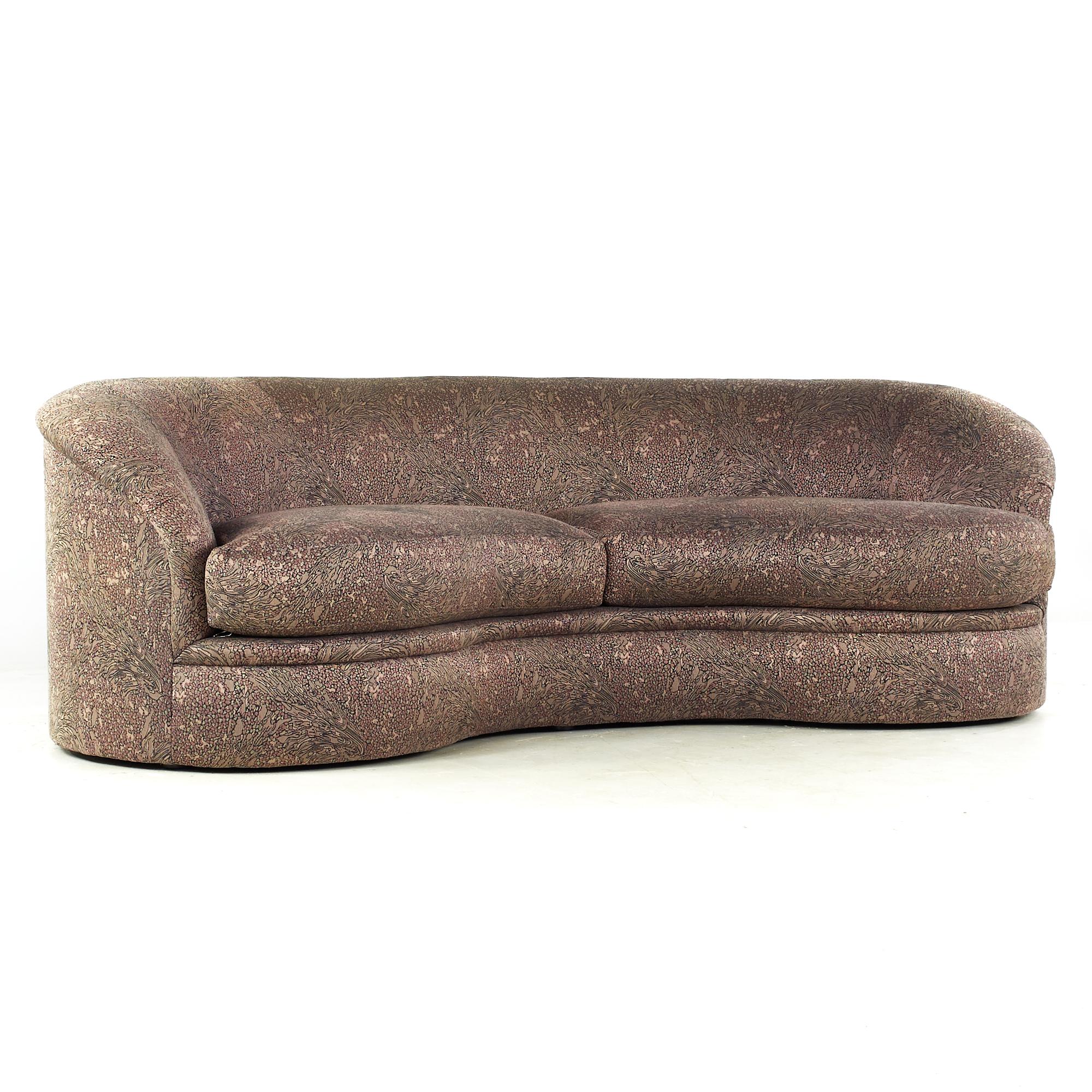 Vladimir Kagan for Directional midcentury kidney sofa.

This sofa measures: 86 wide x 35 deep x 28 inches high, with a seat height of 18 inches high

All pieces of furniture can be had in what we call restored vintage condition. That means the