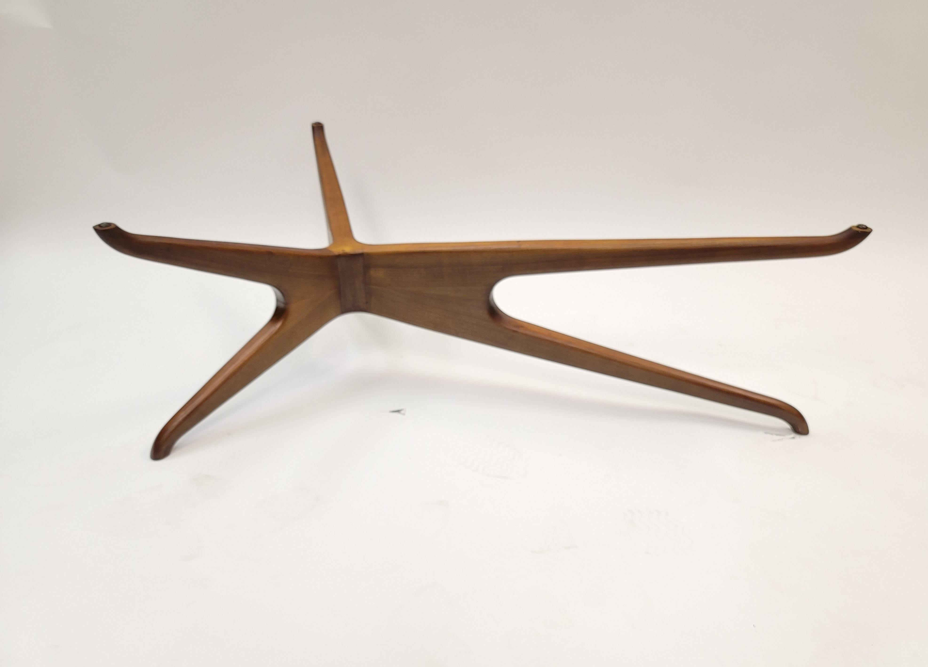 American Wood and Glass Trisymmetric Coffee Table
