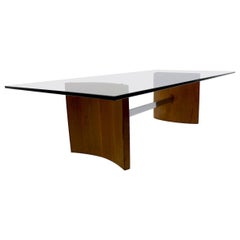 Tavolino da caffè con piano in vetro Kagan Propeller per Selig