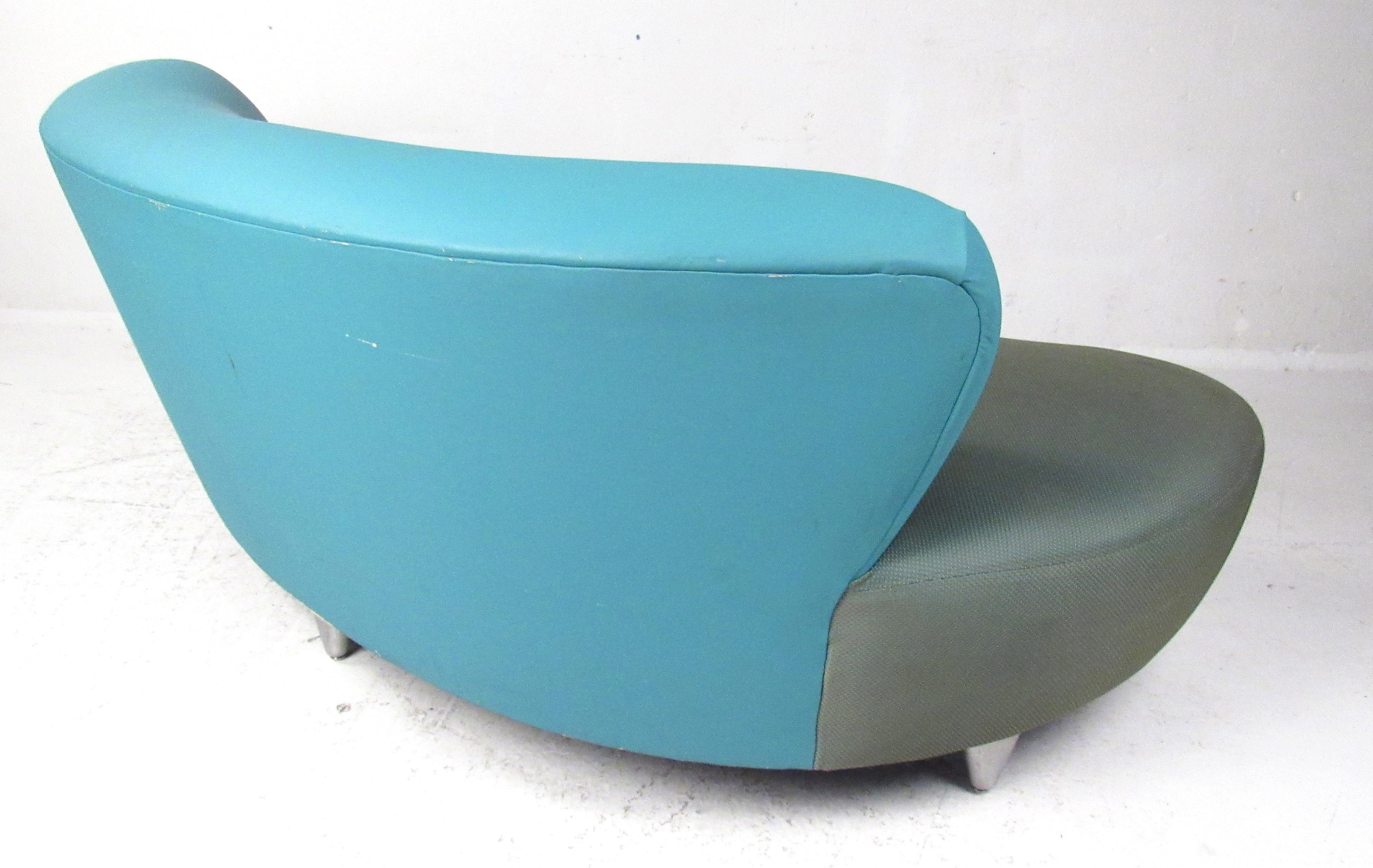 Mid-Century Modern Modern Curved Kidney-Shaped Sofa  For Sale