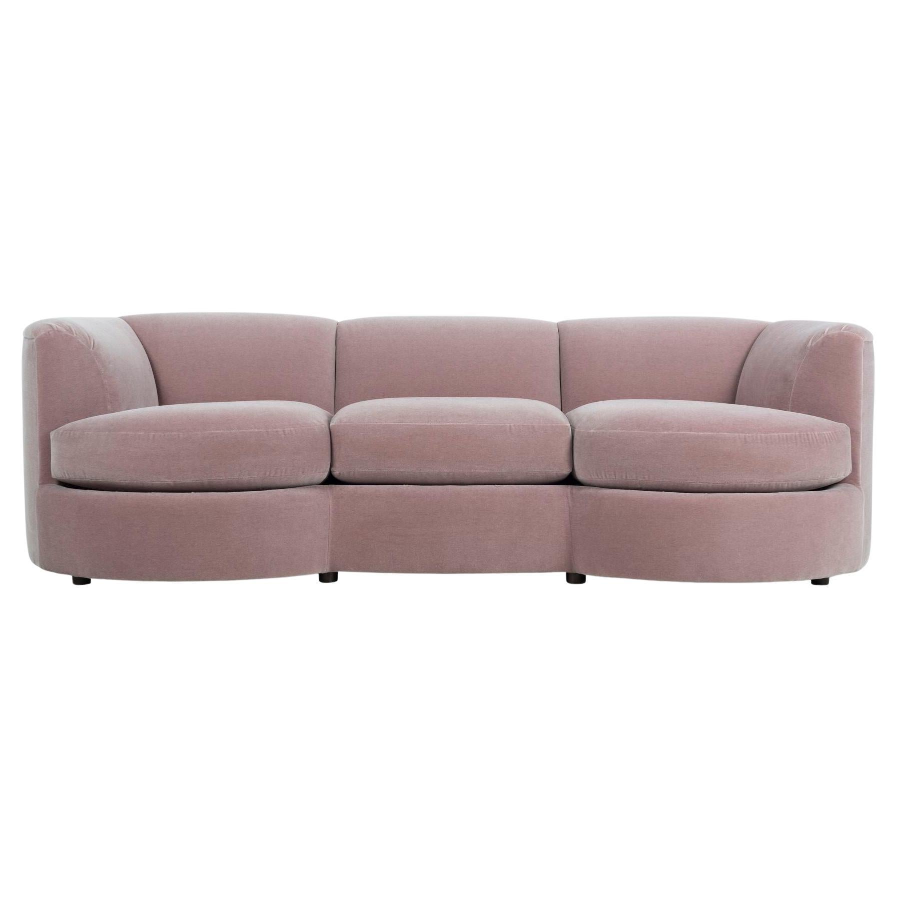 Petite Curved Sofa and Ottoman by Vladimir Kagan for Weiman For Sale at