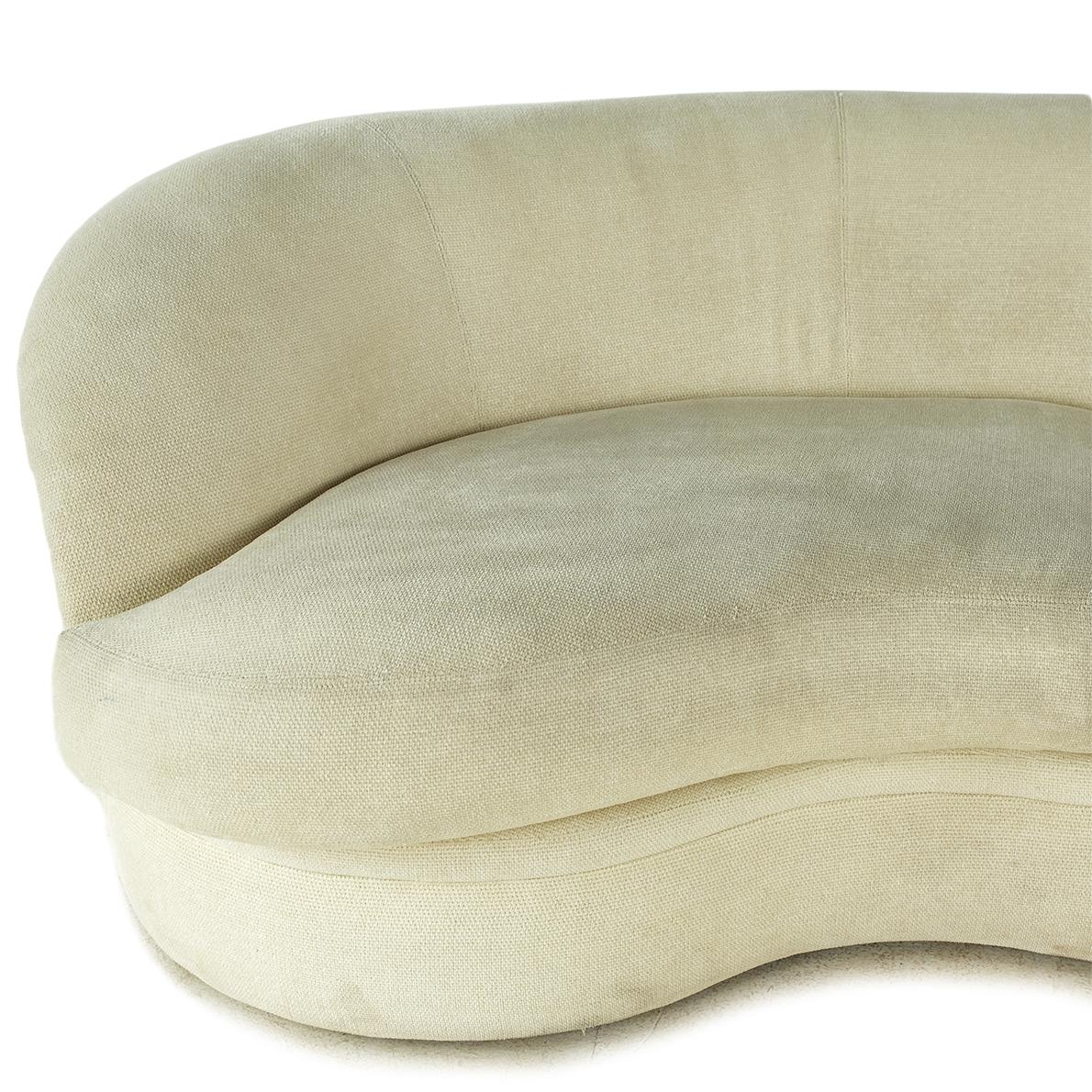 Upholstery Kagan Style Directional Furniture Midcentury Biomorphic Kidney Sofa For Sale