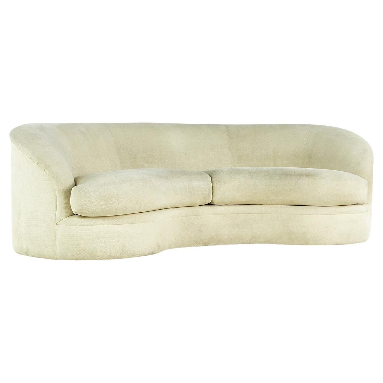 Kagan Style Directional Furniture Midcentury Canapé Biomorphe à Reins