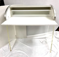 Midcentury Lucite and Aluminum Roll Top Desk