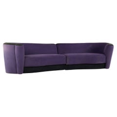 Kagan Style Midcentury Plinth Base 2 Piece Sofa