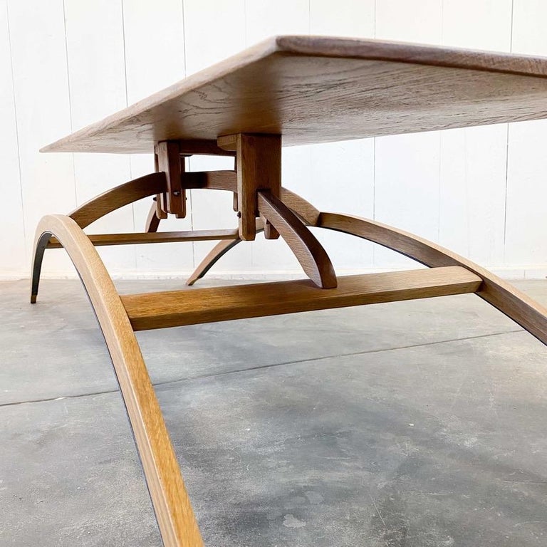 Kagan Style Spider Leg Hand Crafted White Oak Coffee Table, c. 1980 For