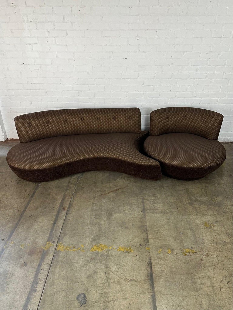 Kagan Style Vintage Sofa and Swivel Chair For Sale at 1stDibs