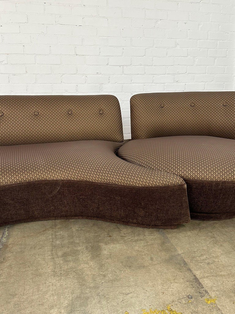 Kagan Style Vintage Sofa and Swivel Chair For Sale at 1stDibs