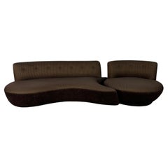 Kagan Style Vintage Sofa and Swivel Chair