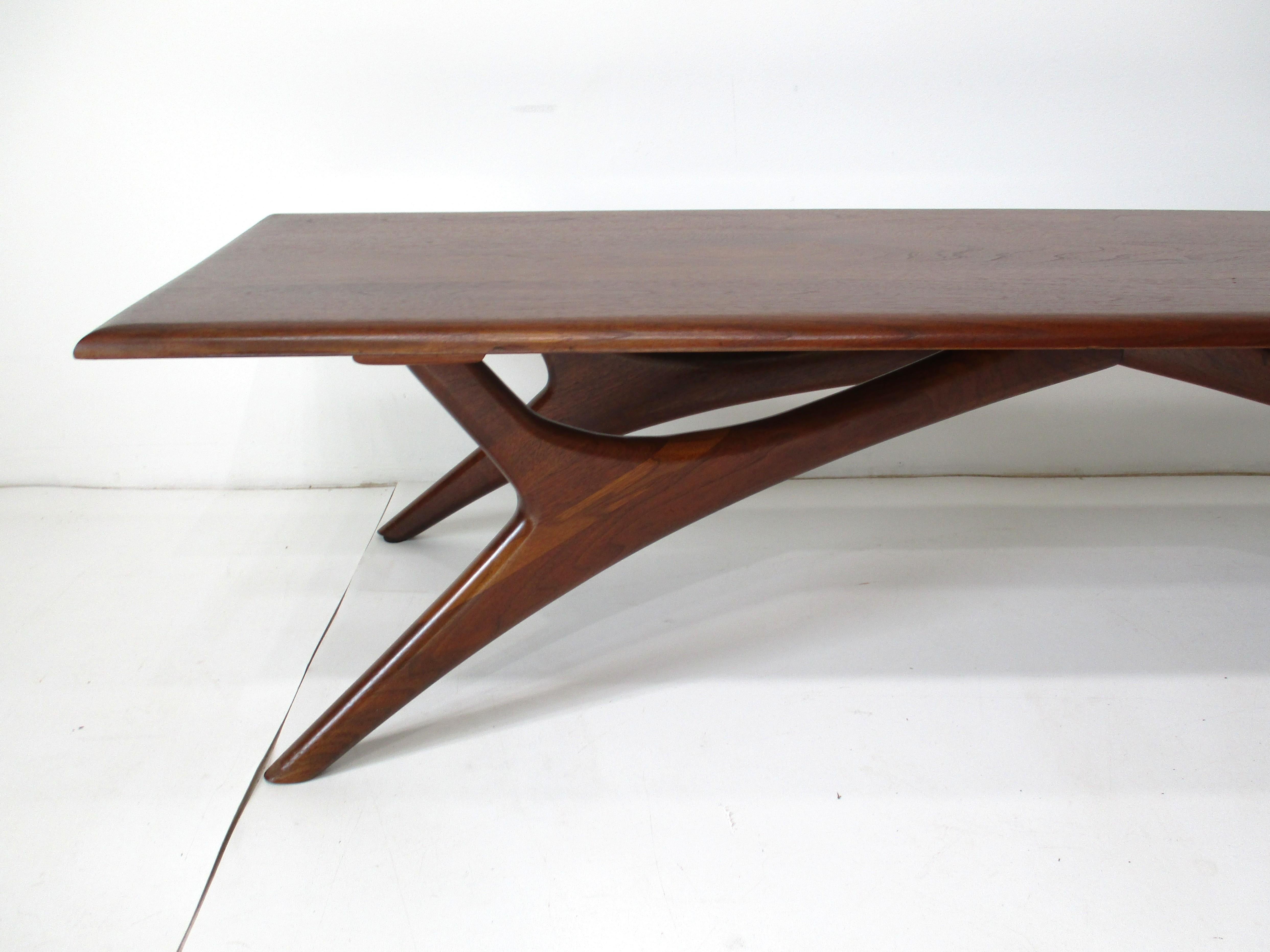 Americano Sculptural Walnut Coffee Table by Josef Otmar in vendita