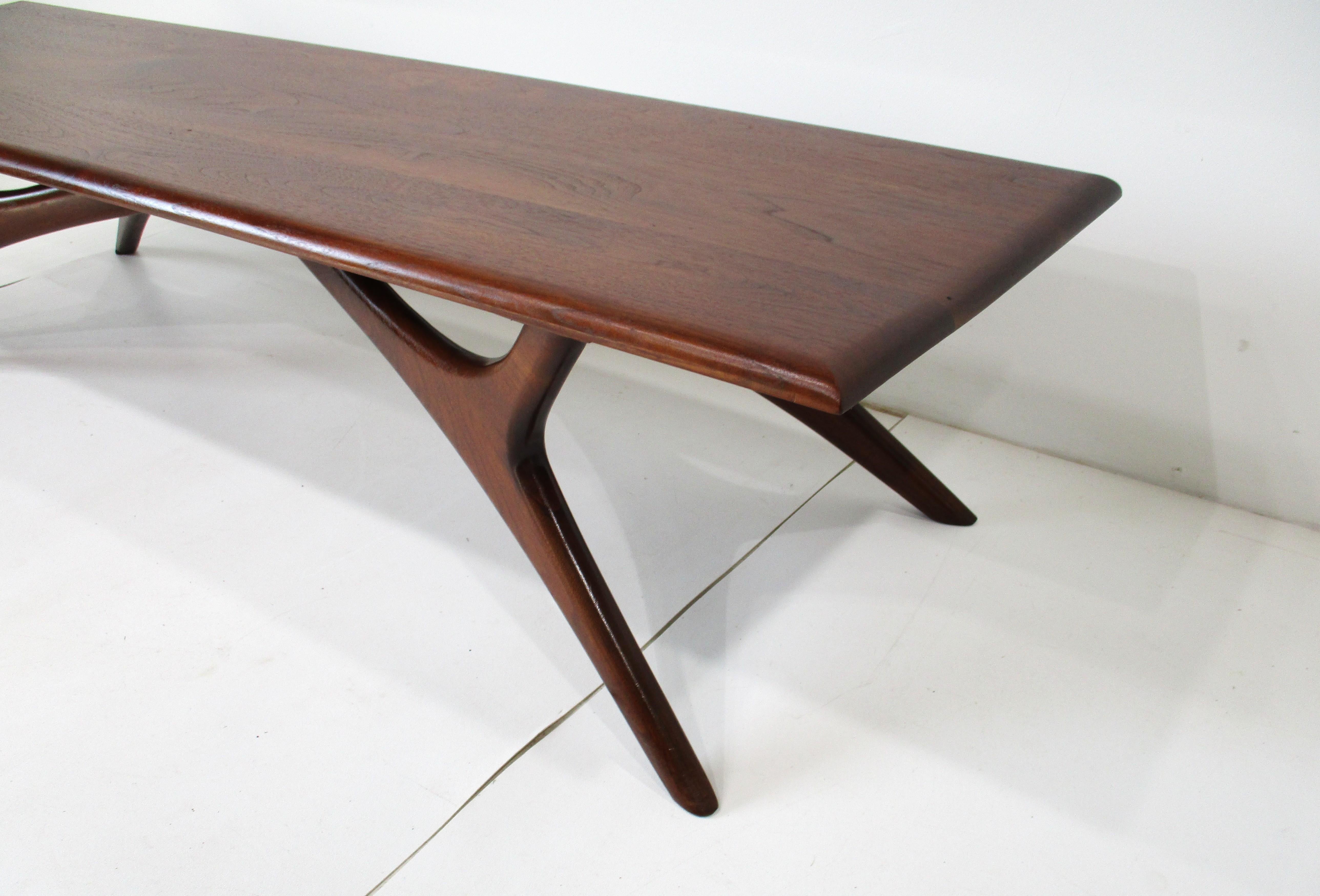 XX secolo Sculptural Walnut Coffee Table by Josef Otmar in vendita