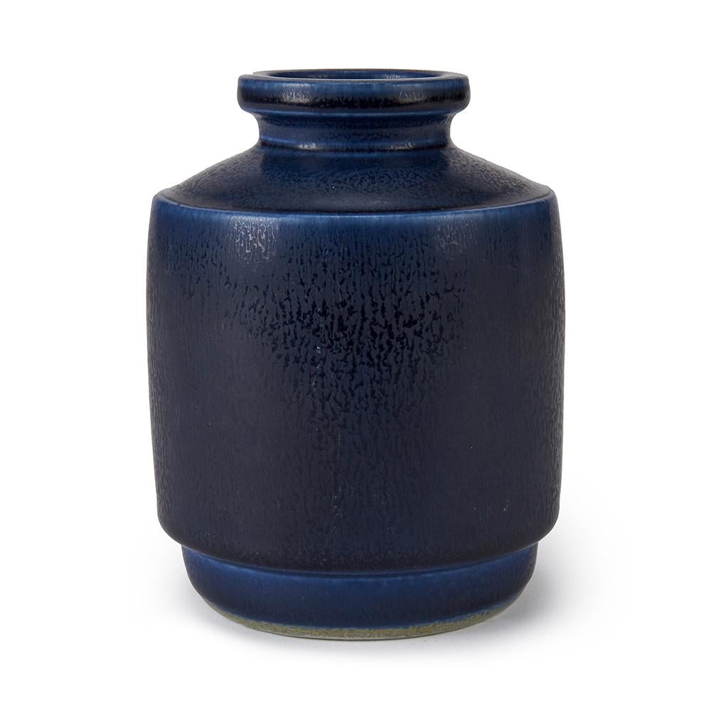 Suédois Kage Verk Stad Gustavsberg Vase à poisson émaillé bleu:: vers 1950 en vente