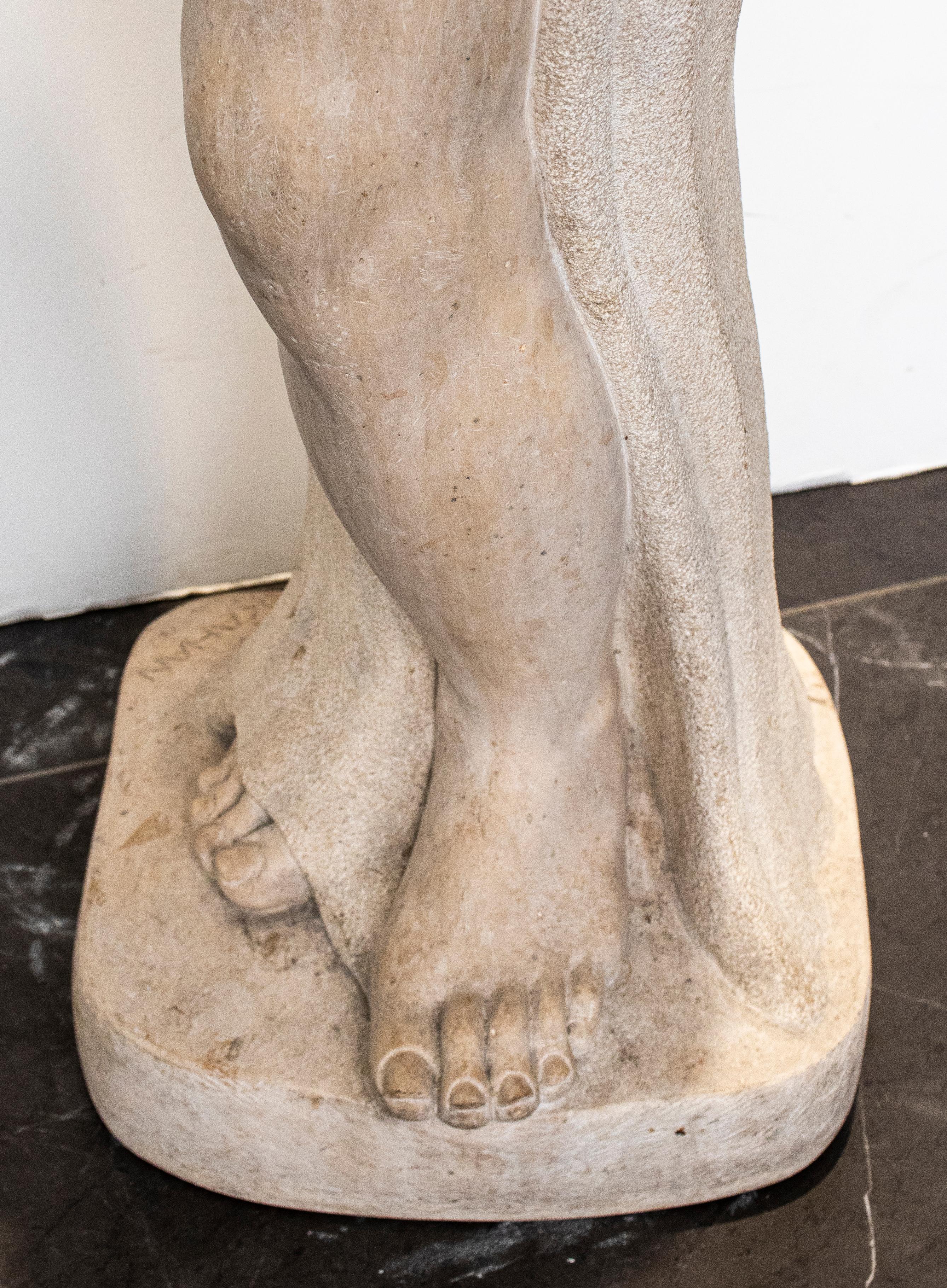 'Kahan' Modernist Signed Carved Stone Woman Sculpture For Sale 3