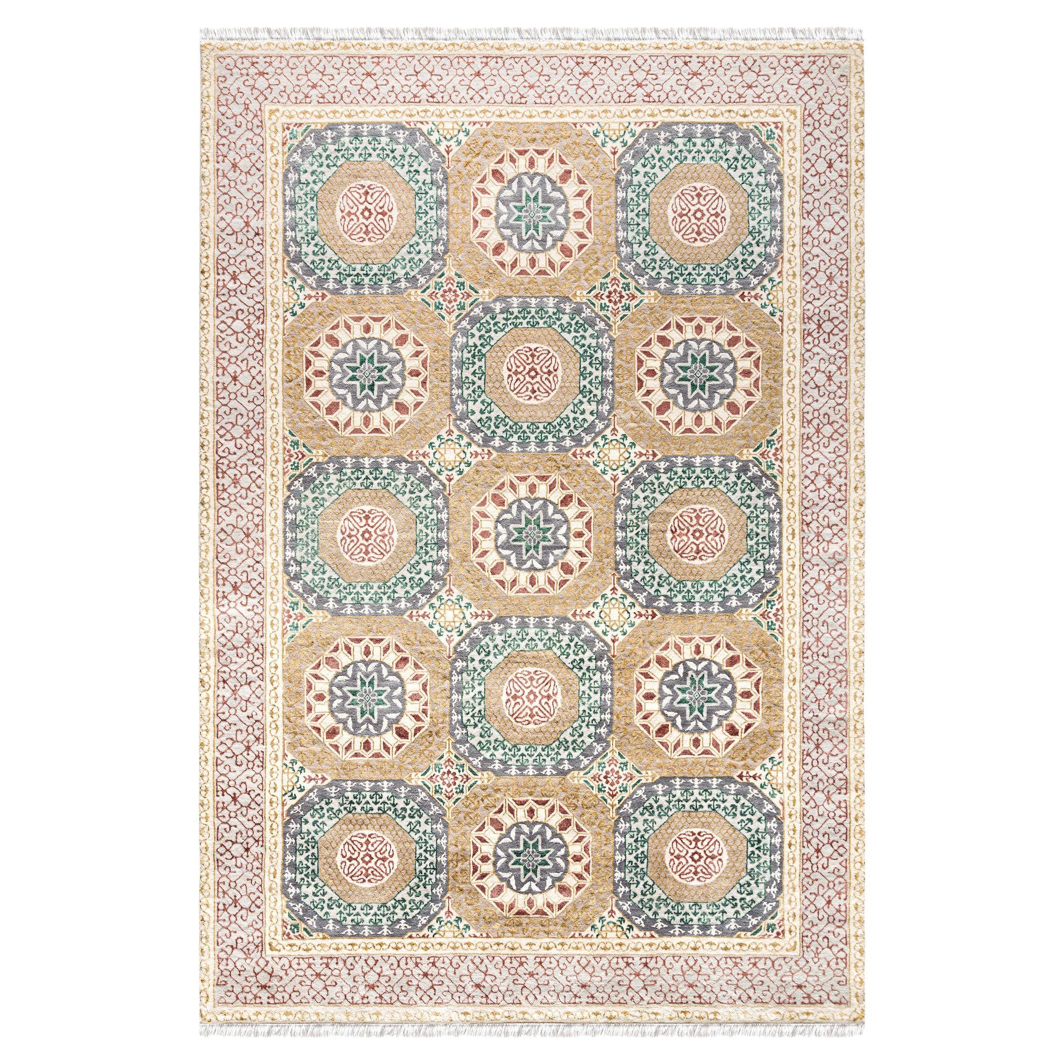 Kahhal Looms Mamluk Constellation Hand-Knotted 300x200cm Rug For Sale