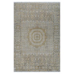 Kahhal Looms Mamluk Medaillon geflammter handgeknüpfter Teppich „Gold“ 300x200 mit Mamluk-Medaillon