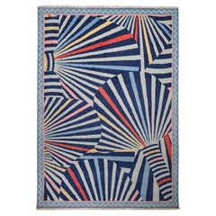 Kahhal Looms Radiating Masks "Neon Night" Hand-Knotted Rug by Louis Barthélemy