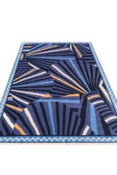 Kahhal Looms Radiating Masks "Night" Hand-Knotted Rug by Louis Barthélemy