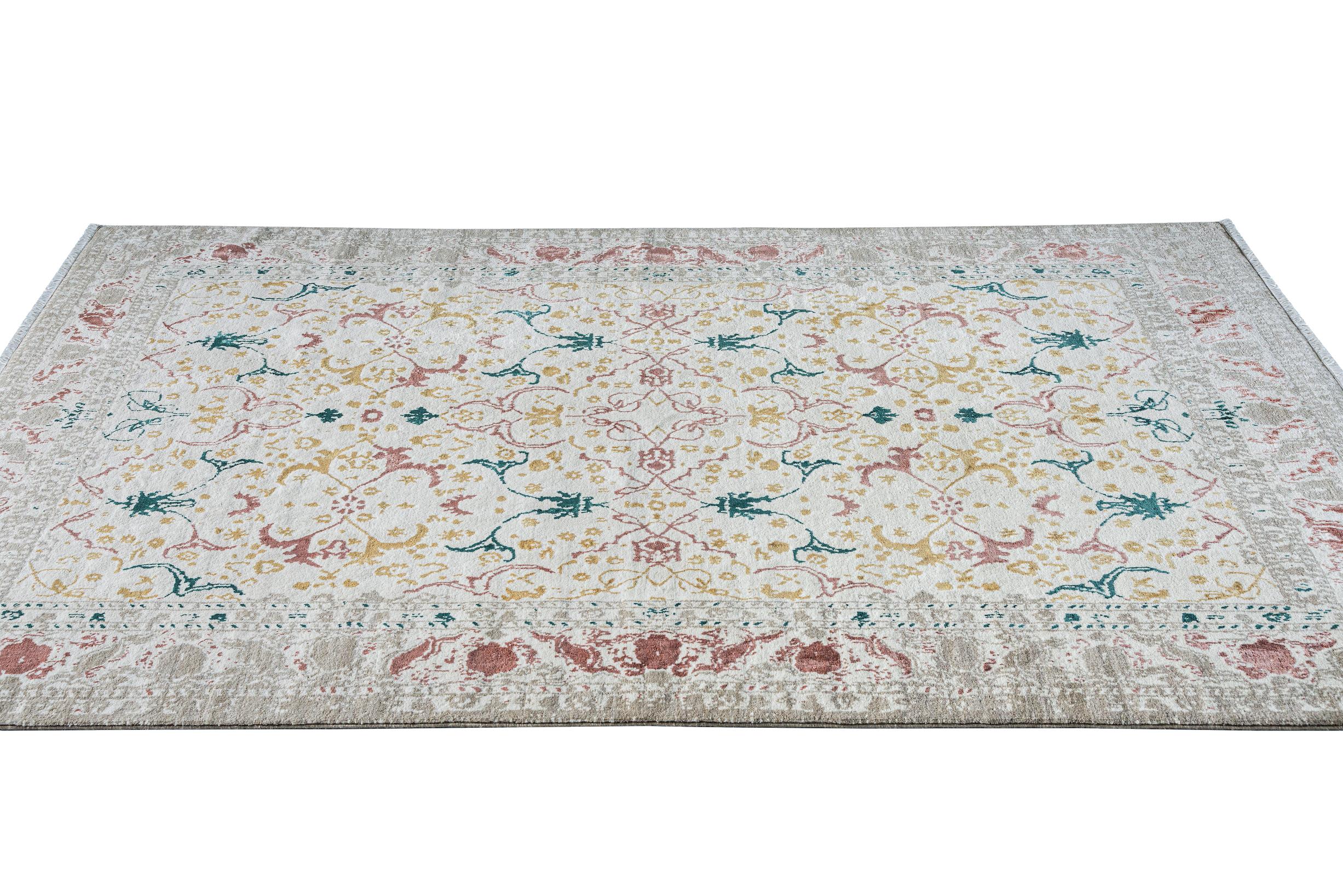 Neoclassical Revival Kahhal Looms Tabriz Spectrum Hand-Knotted 350x250cm Rug For Sale