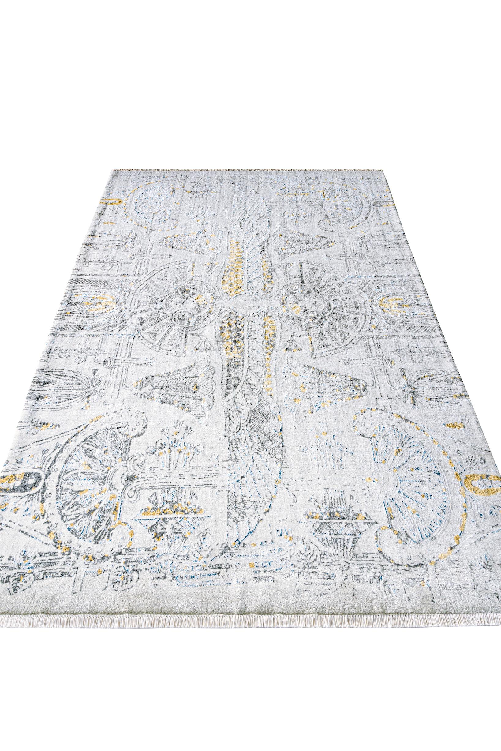 Art Deco Kahhal Looms Wings Hand-Knotted 350x250cm Rug by Shosha Kamal For Sale