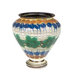 Kähler Art Deco Glazed Ceramic Vase, Denmark, 1920s