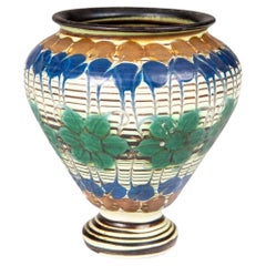 Kähler Art Deco Glazed Ceramic Vase, Denmark, 1920s