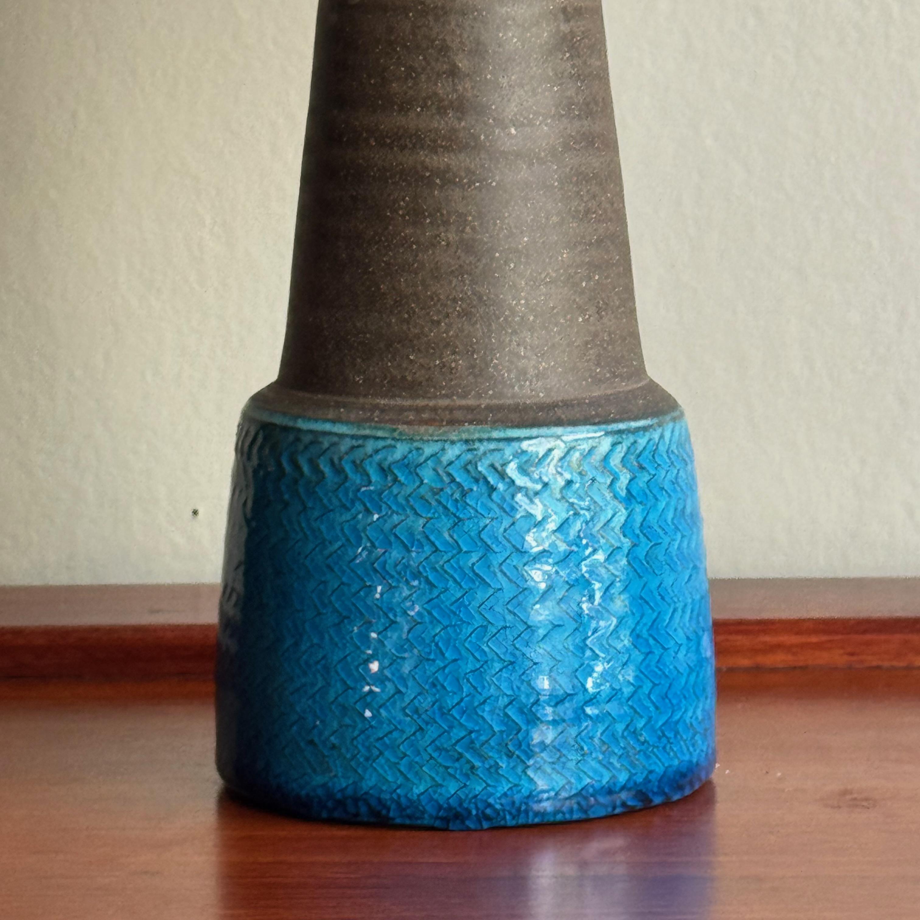 Kähler, lampe de table en grès bleu #6 Danemark années 1950 Bon état - En vente à London, GB