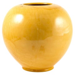 Kähler Ceramic Vase Decorated with Yellow Glaze, Denmark, 1920-1930