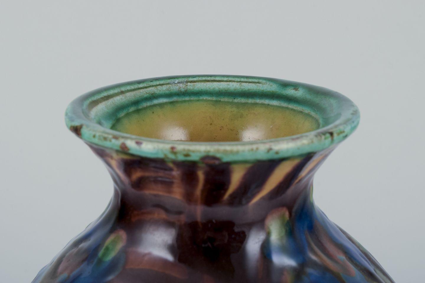 Danese Kähler, vaso in ceramica con la tecnica del corno di mucca. Ca 1930 in vendita