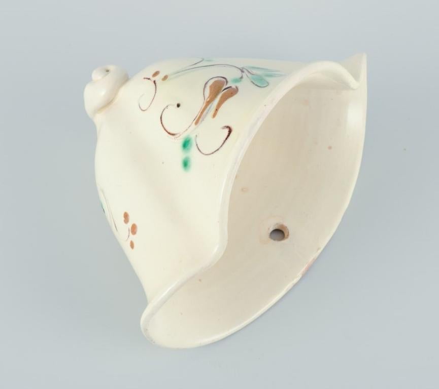 Kähler. Ceramic wall-mounted plant holder. Glaze in light tones. Floral motif.  For Sale 2