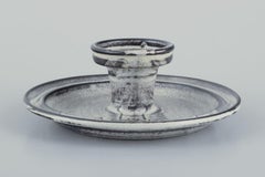 Kähler, candelabro de cámara en cerámica. Doble acristalamiento gris-negro. Mediados del siglo XX