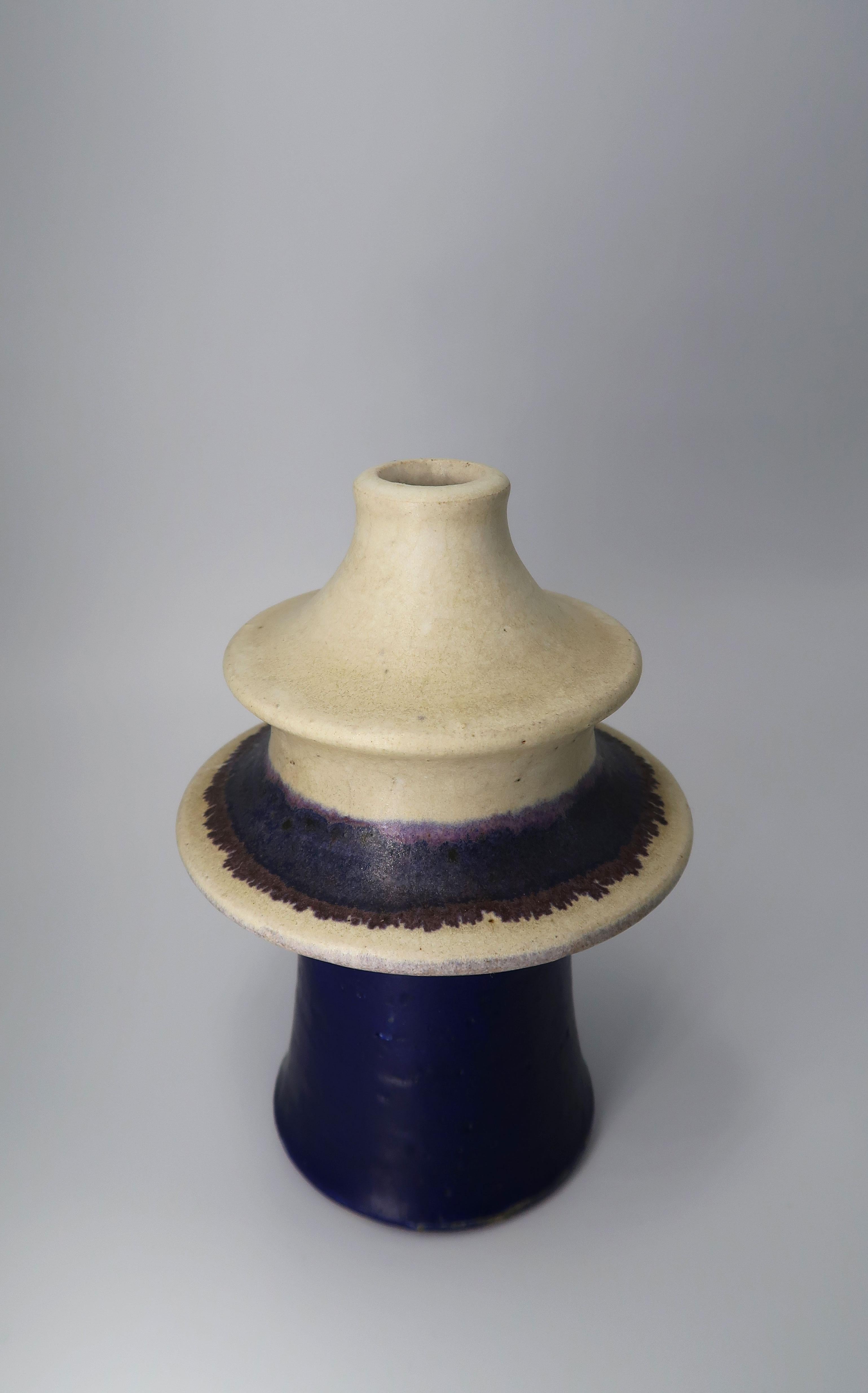 Mid-Century Modern Danish Modern Blue, Lilac Tiered Ceramic Vase, Kähler, 1960s For Sale